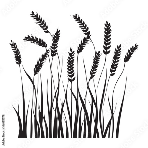 Natural Grass Silhouette Vector Graphic