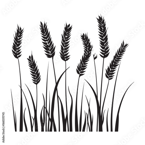 Natural Grass Silhouette Vector Graphic