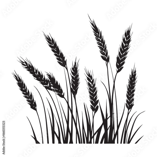 Natural Grass Silhouette Vector Graphic