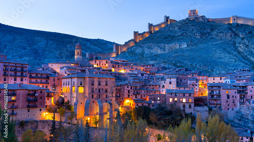 Sunset in the village of Albarracín. Sierra de Albarracín region. Province of Teruel. Aragon. Spain. Europe