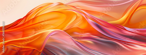 Oranges Layered waves and curves pattern background