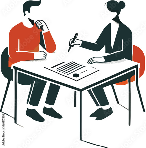 Professional business people negotiating and signing a contract document together in a meeting