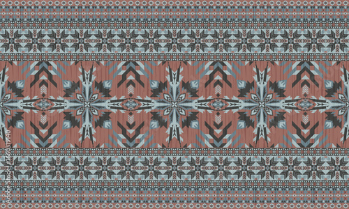 Tribal american ethnic native pattern.Traditional Navajo,Aztec,Apache,Southwest and Mexican style fabric pattern.Abstract vector motifs pattern.For fabric,clothing,blanket,carpet,woven,wrap,decoration