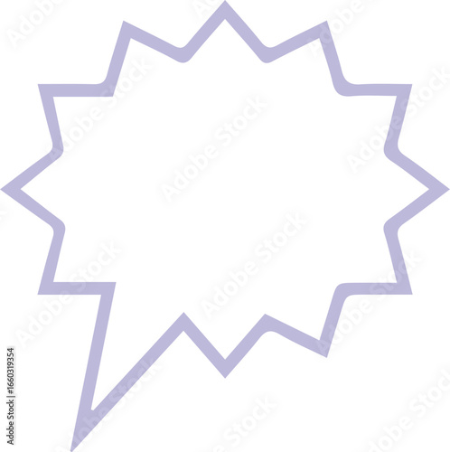 Stylized Speech Bubble with Jagged Edges Creates a Dynamic and Eye Catching Design Element for Communication and Visual Appeal