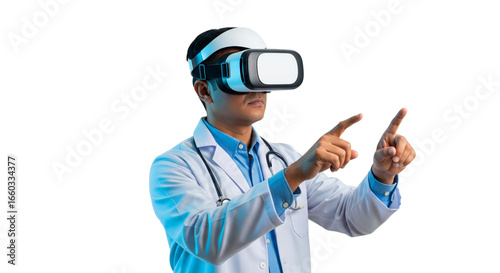 Doctor Immersed in Virtual Reality: Revolutionizing Healthcare with Advanced VR Technology and Digital Innovation