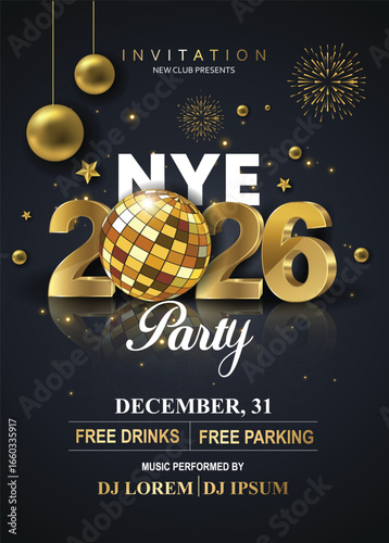 2026 Happy New Year Background for your Flyers and Greetings Card or new year themed party invitation. abstract vector illustration design