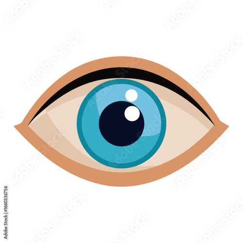 Vibrant blue eye with detailed iris and pupil captures focus and perception, symbolizing vision, awareness, and attention to detail for modern design concepts