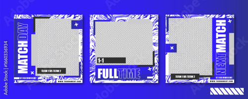 Sport Social Media Post Template , Football Match Day , Full Time , Next Match