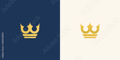 Elegant crown logo design with modern flat style. Royalty, luxury, and premium symbol for branding, fashion, jewelry, business identity, and exclusive company. Simple and timeless vector emblem.
