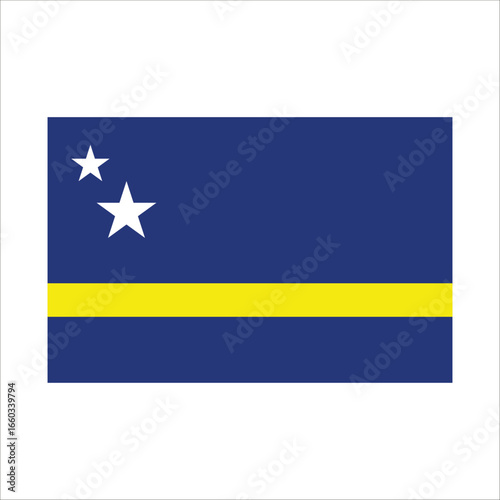 Curaçaoan flag is waving in the wind