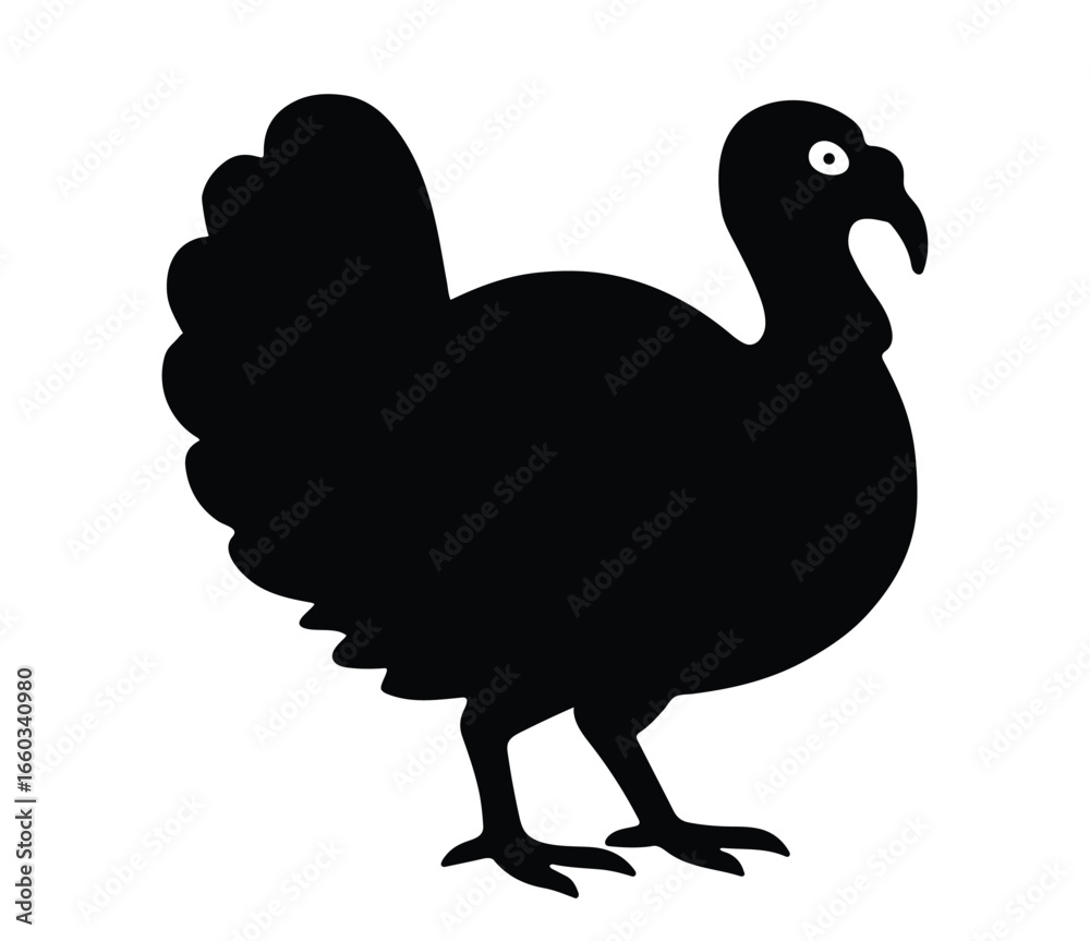 Fototapeta premium Turkey silhouette vector with white background