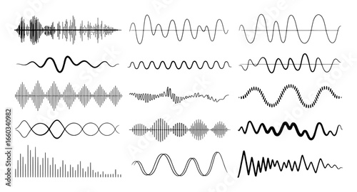 Collection of Diverse Sound Waveforms and Audio Visualizations