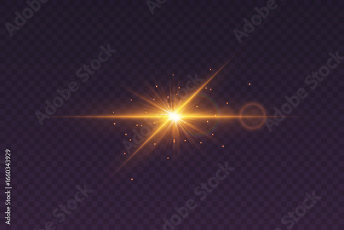Shimmering light effect with golden sparkles and highlights.