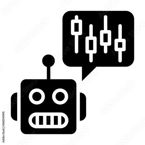 Trading Bot Glyph Vector Icon