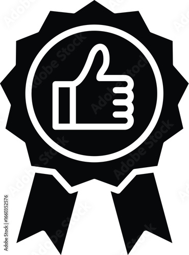 Award Ribbon with Thumbs Up Icon