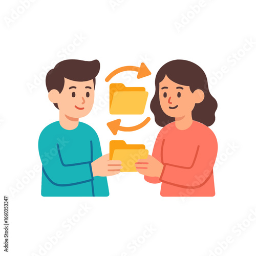 file sharing icon color vector on white background
Vector color flat icon on white background