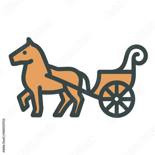 chariot flat icon color vector on white background
Vector color flat icon on white background