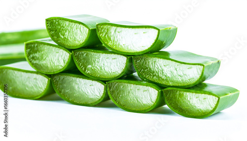 Wallpaper Mural Fresh aloe vera cut into geometric pieces with glossy surface Torontodigital.ca