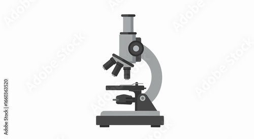 Detailed illustration of a laboratory microscope essential for scientific study and exploration.
