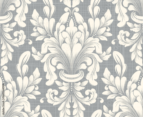 Damask modern seamless pattern element. Vintage classical old fashioned damask ornament, seamless texture for wallpapers, textile.