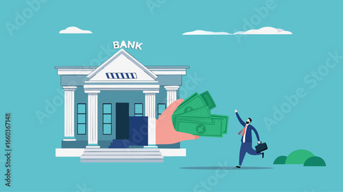 business loan, Bank offer money loans for business capital with an agreement, restore business financial stability using bank loans, business owner receives capital loan from the bank
