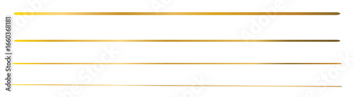 Golde line, bronze line stroke aesthetic minimalist shimmering divider, luxurious metallic bronze and gold line element isolated on transparent background for elegant design decoration