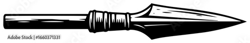 Bronze Spearhead from a Warrior’s Arsenal – Vintage Engraving