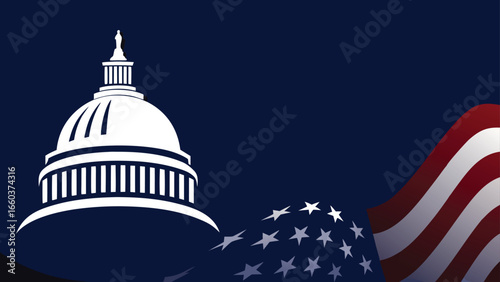 constitution day and citizenship day background design with capitol building and american flag suitable for constitution day and citizenship day on united states
