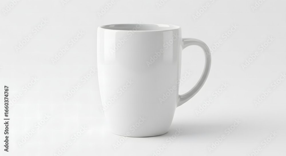 Obraz premium White Ceramic Mug on Clean Background 