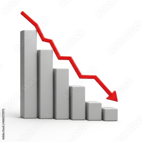 Financial bar chart showing downward trend isolated on white background Free Download Financial bar chart showing downward trend isolated on white background - GFXLoad