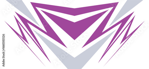 Chrome Slash Colored Geometric Lightning Stripe With White Background
