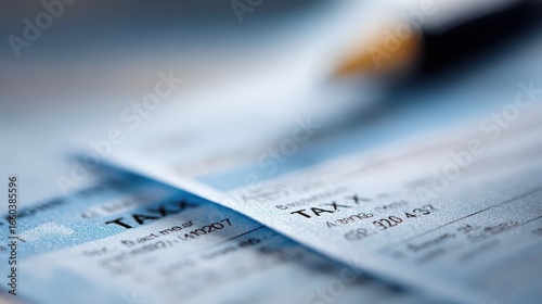 Detailed Close-Up of Tax Form from India with Pen and Financial Information Highlighted