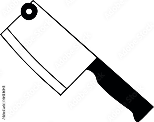 Butcher / butcher's cleaver knife flat vector icon
