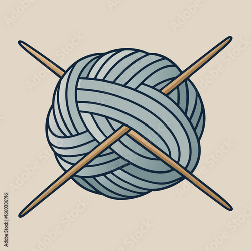 knitting wool and knitting needles