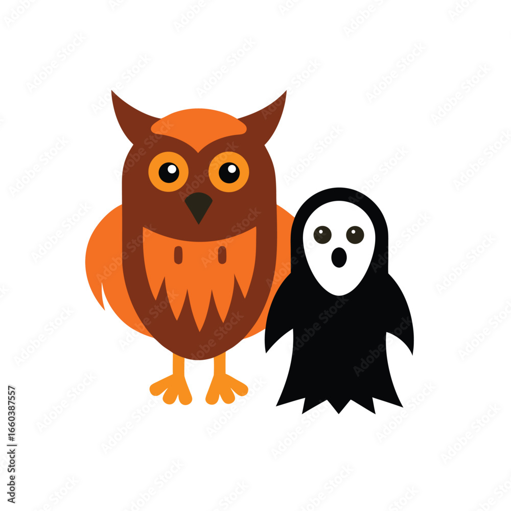 Fototapeta premium Stylized halloween owl outline design