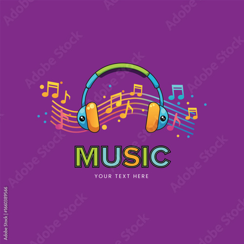 Vibrant and fun vector logo for music apps podcasts streaming services or kids' educational brands Fully editable and scalable design
