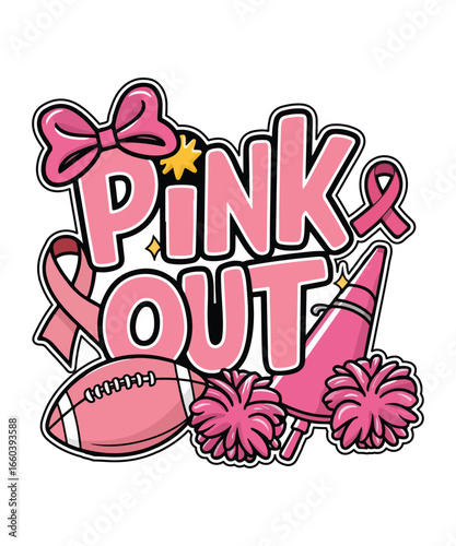 Ribbon Cheer Football Mom  Breast Cancer Awareness png