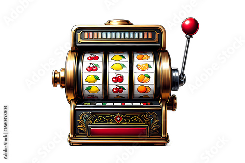 Slot machine is displaying a winning jackpot combination on png background.