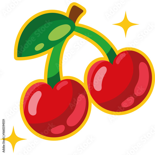 cherries for casinos without background, isolated