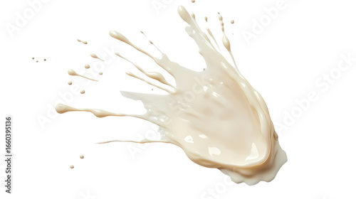 Creamy mayonnaise splash with a silky Isolated transparent on white background