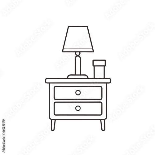 vector illustration of a modern furniture, bedside table icon.