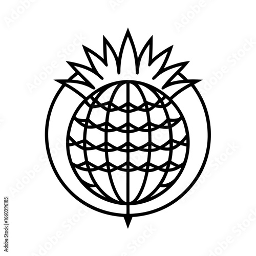 globe thistle flower line art