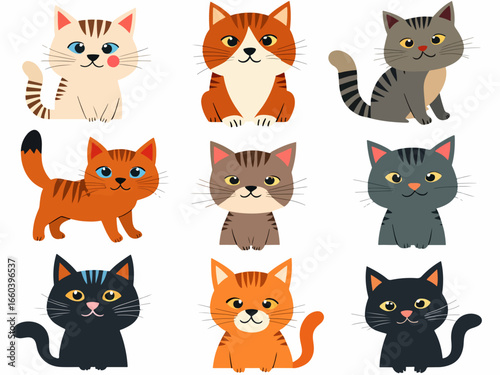 set of funny cats
