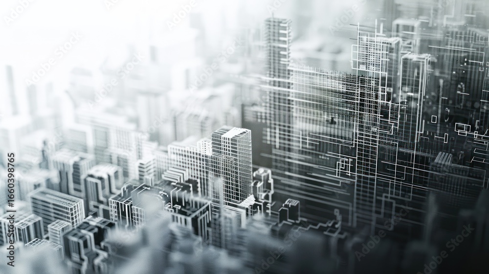 Obraz premium Abstract cityscape architecture illustration