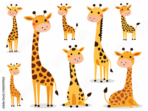 Seamless pattern with giraffe and baby safari animal vector illustration featuring cute cartoon mammals in a fun wild jungle nature art style