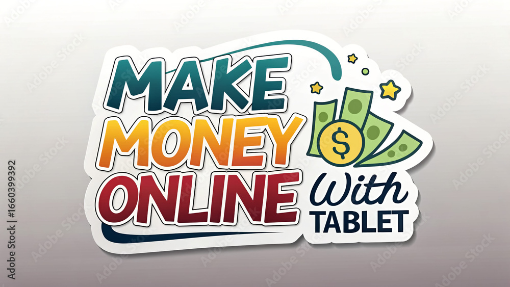 Fototapeta premium Make Money Online – Digital Earnings Concept Illustration