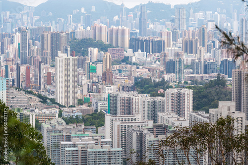 Fototapeta View of Hong Kong and Kowloon from Lion Rock Head