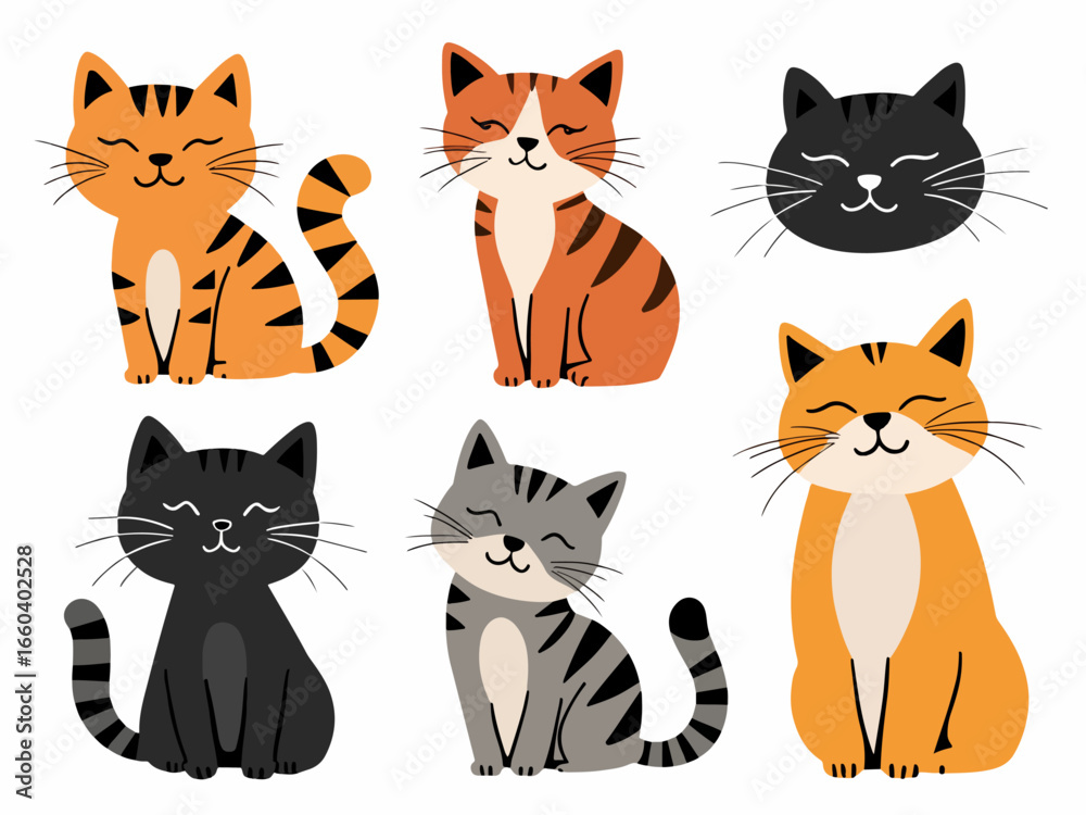 Fototapeta premium set of funny cats