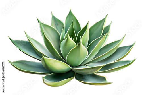 Detailed agave plant with pointed leaves, presented on a transparent field isolated on transparent background