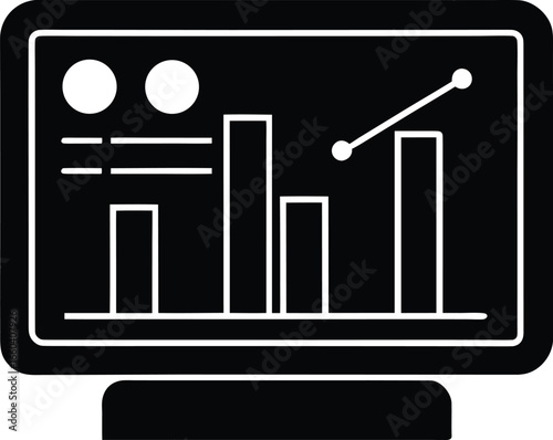 Analytics Dashboard silhouette vector art illustration